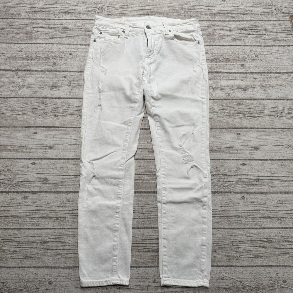 Denim & Supply Ralph Lauren Jeans Women's 27 White Skinny Slim Fit Distressed